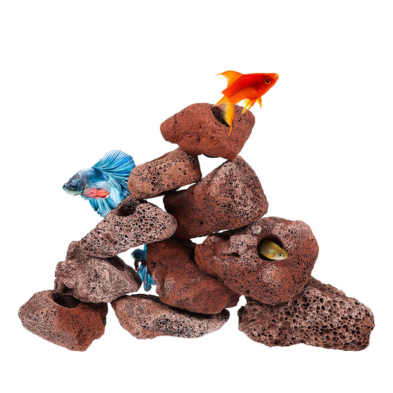 Planted Aquarium With Rocks - Otwarty otwór Rock Fish Shrimp Shelter