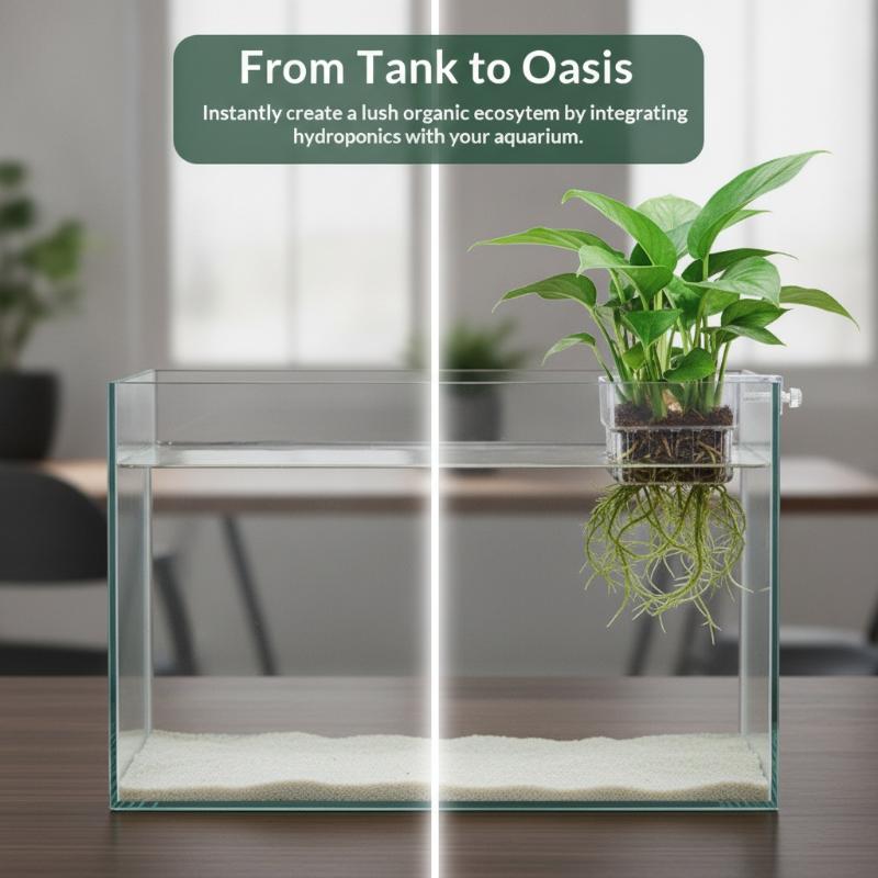Aquarium Plant Easy To Grow - Przezroczysty, zawieszany uchwyt na rośliny akwariowe,